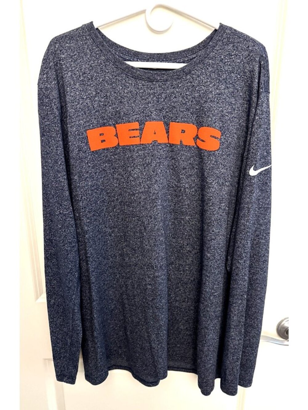 Chicago Bears Long Sleeve Shirt NFL Team Apparel The Nike Tee Men's XXL Gray